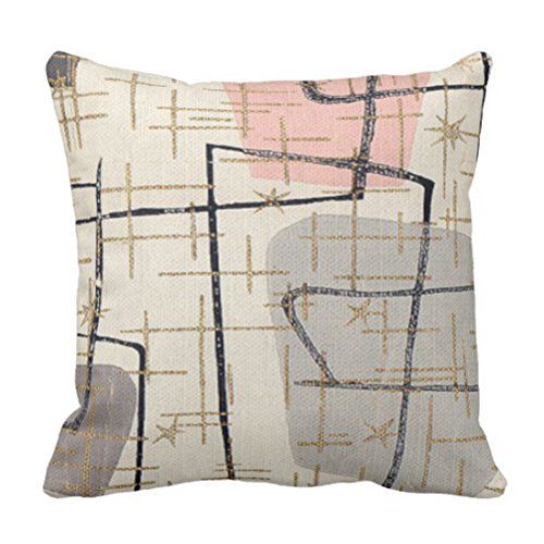 Emvency Throw Pillow Cover Mid Century Emvency Throw Pillow Cover Abstract