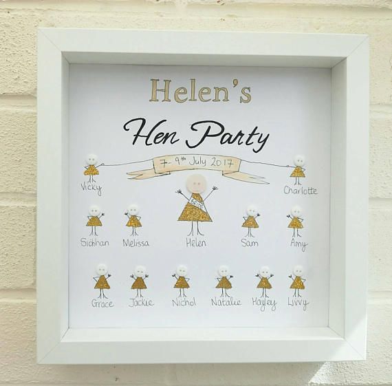 Hen Party Do Gift Idea Framed On Picture Personalised Hen Party Gift Do Gifts On Frame Personalised