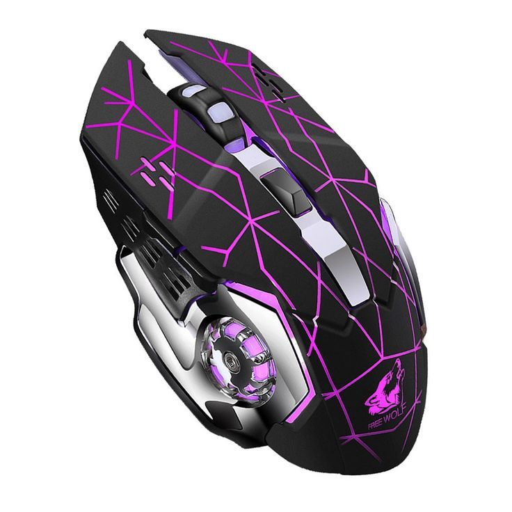 FREE WOLF X8 Rechargeable Wireless SilentLED Backlit USB Ergonomic Gaming Mouse+