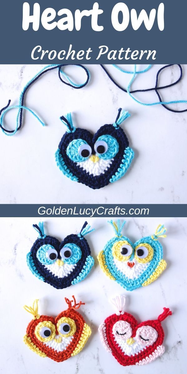 Crocheted Owl Handmade application Gardmaking sewing scrapbooking Appligue patch embellishment kids crochet cap