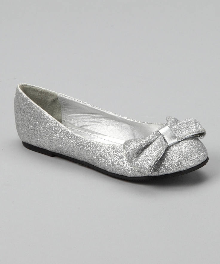 silver sparkle flats womens