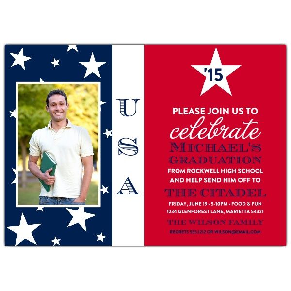 hero photo graduation military invitations going away party invites
