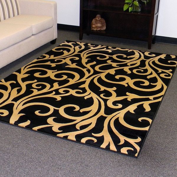 35 Best 5 7 Area Rugs Images On Pinterest Modern And Tiffany Design 168 Black Vine Swirl Area Rug 5x7
