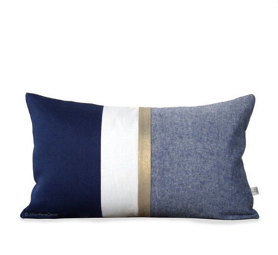 Navy Chambray Pillow Cover Set of 2 Navy Chambray Pillow Cover Set of 2