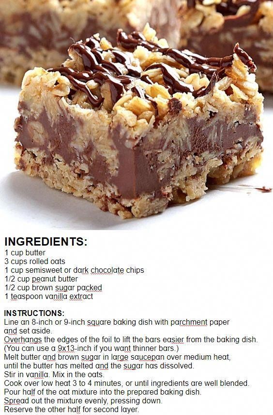 No Bake chocolate Oatmeal Bars INGREDIENTS 1 Cup Butter 3 Cups Rolled no-bake-chocolate-oatmeal-bars-ingredients-1-cup-butter-3-cups-rolled