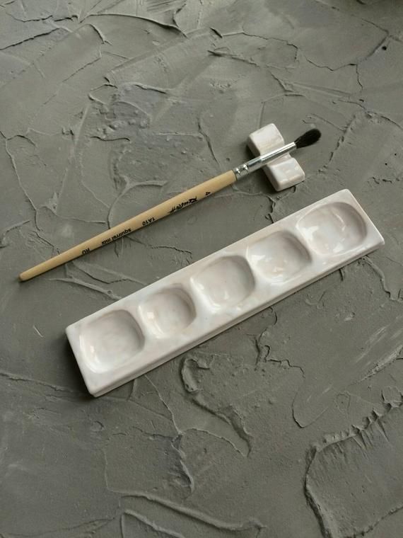 Repurposed White Ges Line Ashtray As Watercolour Palette And Brush Rest Diy Ceramic Ceramics Clay Ceramics