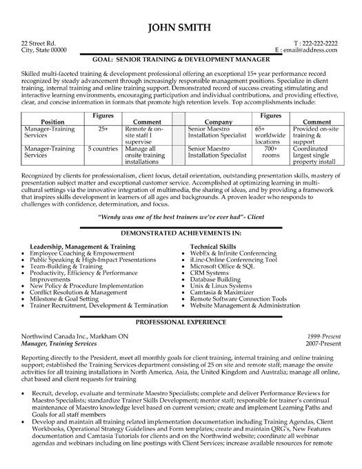 sample youth development manager resume