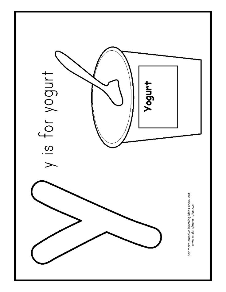 yogurt coloring pages letter y pinterest yogurt