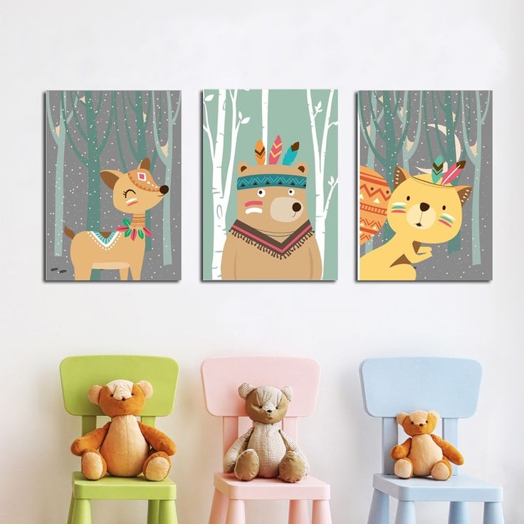 Nordic Cartoon Animal Canvas Painting Poster Art Print Pictures Home Wall Decor Nordic Cartoon Animal Canvas Painting Poster Art Print Pictures Home Wall Decor