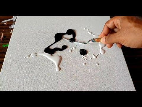 Easy Abstract Painting on Canvas / Acrylics / Demonstration / Project 36...