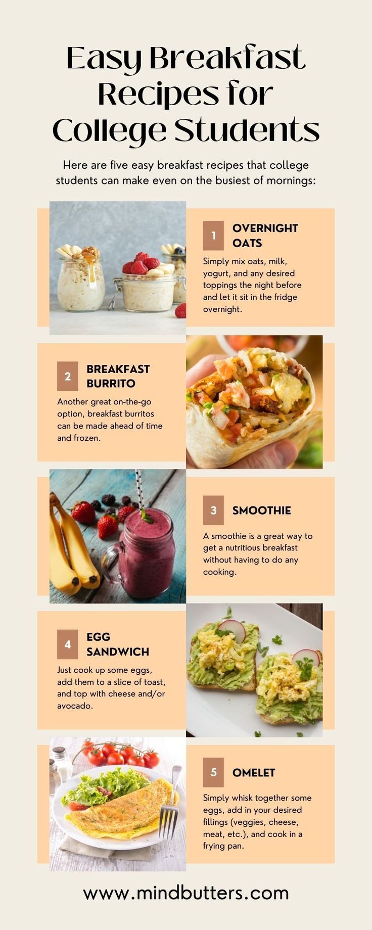 Easy Breakfast Recipes For College Students Healthy Student Meals Easy 