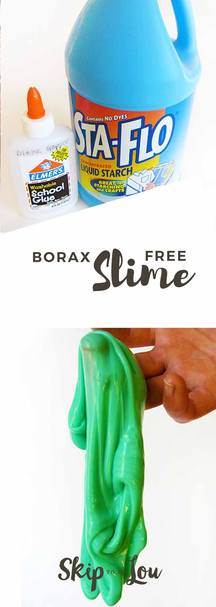 DIY Craft: How to make borax free slime! An easy fun experiment and activity for kids made with only a few household ingredients.