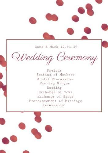 a cute wedding program