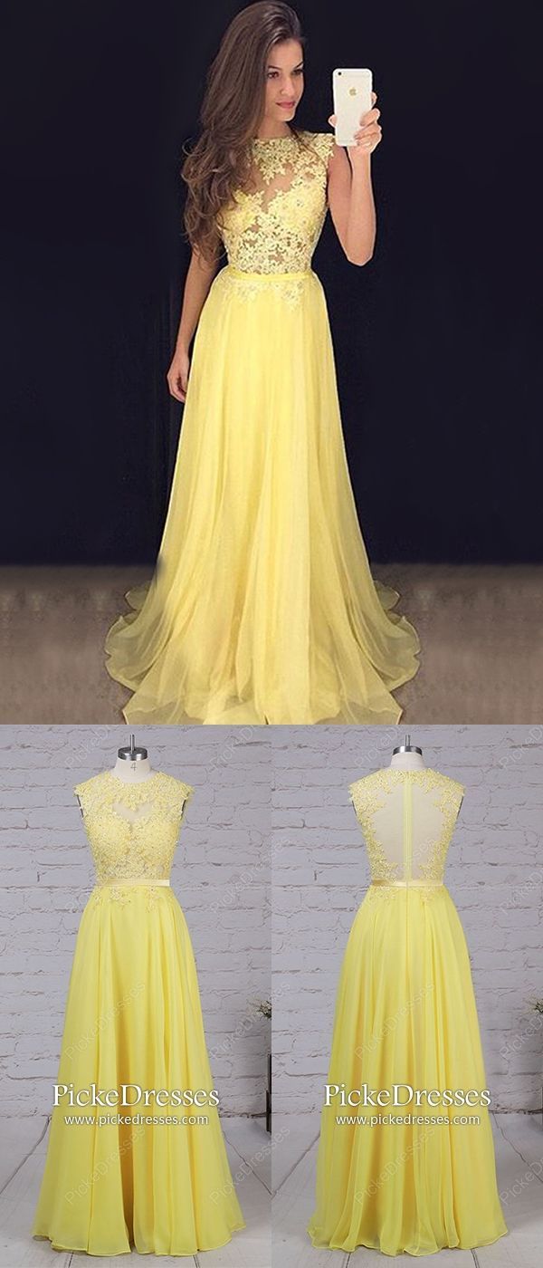 Yellow prom dresses long, modest formal dresses for teenagers, a Yellow prom dresses long, modest formal dresses for teenagers, a