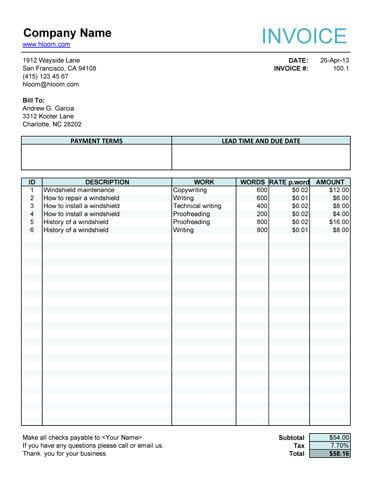 a invoice