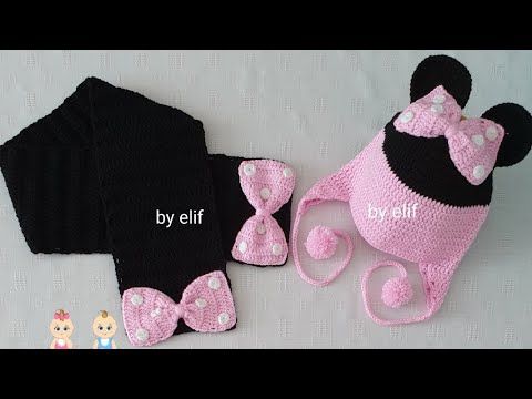 Minnie Mouse Atkı & Bere Takımı – YouTube Minnie Mouse Atkı & Bere Takımı – YouTube