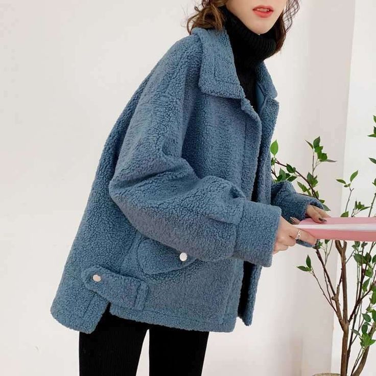 秋冬流行りゆったり合わせやすいショート丈ボアコート | ファッション ...