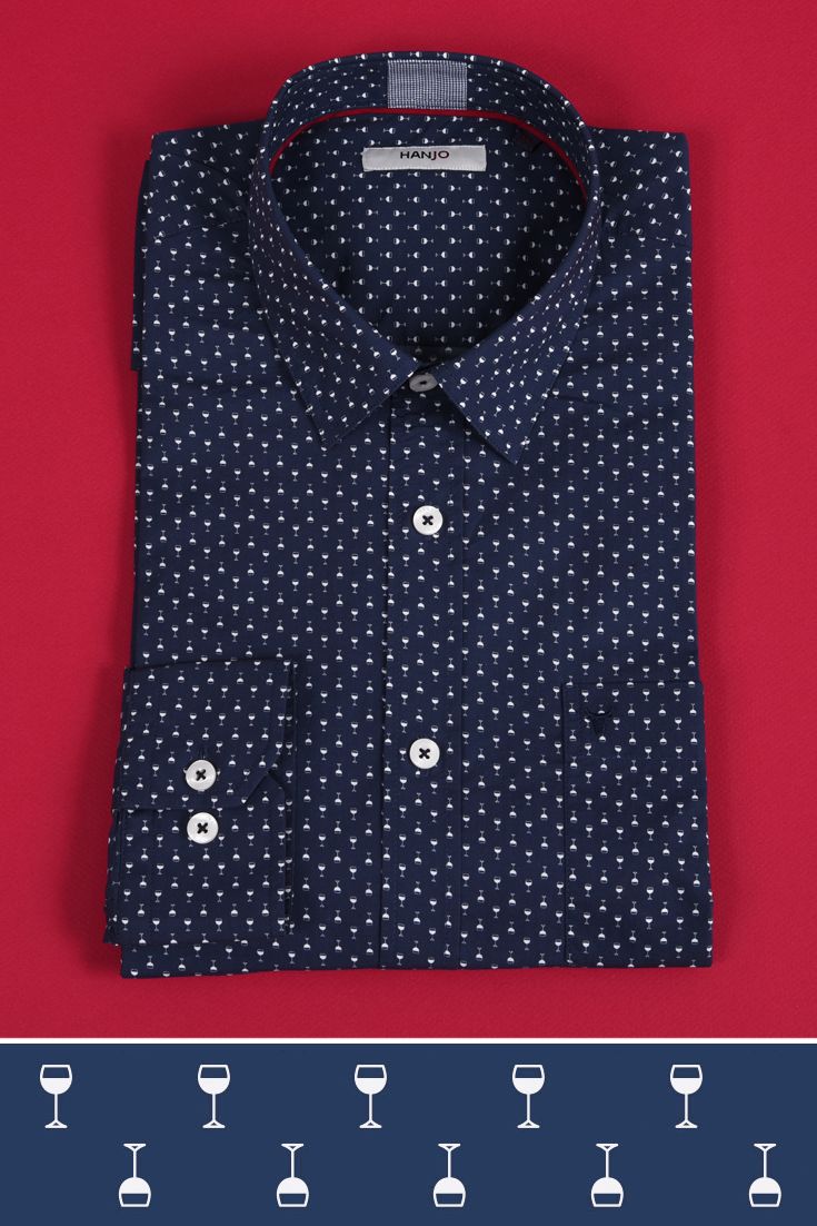 Mode Homme - Chemise motifs verres à vin - Tendance Hiver 2017 - Idée cadeau d...