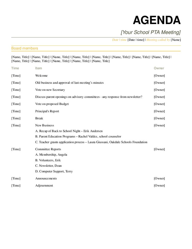 pta meeting agenda template 1 png 728 215 942 meeting how to write an agenda