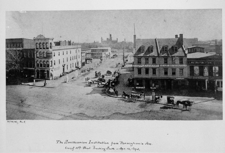 Smithsonian Institution Building from Pennsylvania Avenue in 1874