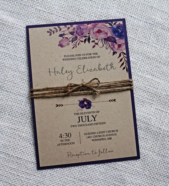 Rustic Floral Wedding Invitation Kraft By LoveofCreating Rustic Floral Wedding Invitation Kraft By LoveofCreating