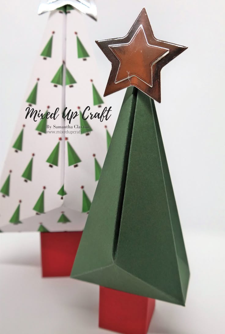 Die 2in1-shaped-Weihnachtsbaum-Box (Anleitung/Schnittskizze für zwei Größen)