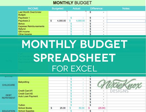 monthly budget spreadsheet household money tracker microsoft excel monthly expenses excel template