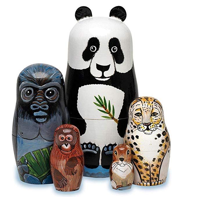 Great Grey Owls 5-Piece Russian Nesting Doll Stacking Matryoshka Set by GreatRus