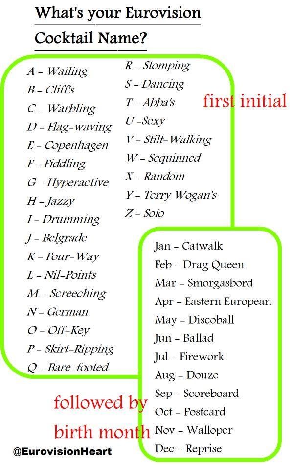 Nice Cocktail Party Name Ideas Part - 2: Whatu0027s Your Eurovision Cocktail Name? U0027Copenhagen Catwalku0027 Sounds ...