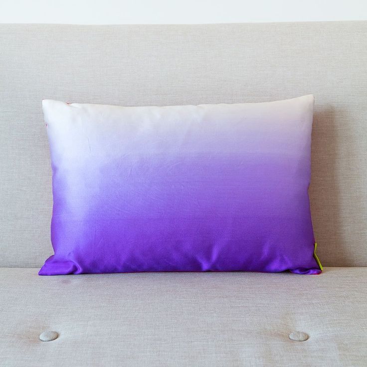 White Ombre Vintage Silk Kimono Cushion GRADIENT VELVET PILLOW PURPLEFUSCHIA