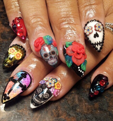 Best 10+ Sugar Skull Nails Ideas On Pinterest Skull Nail Designs Sugar skull nails by Mindy Hardy - Best 10+ Sugar Skull Nails Ideas On Pinterest Skull Nail Designs