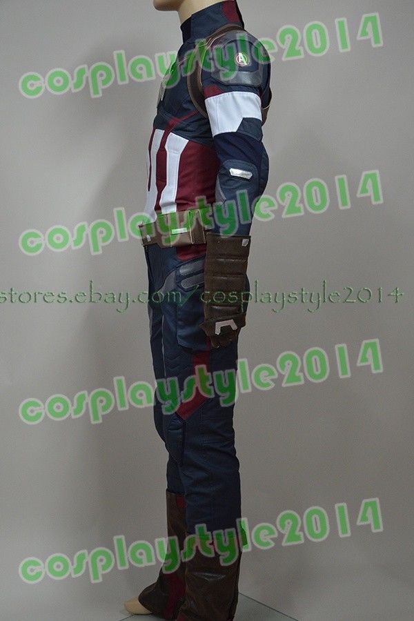 Avengers Captain America II 2 Age of Ultron Steve Rogers Uniform Cosplay Costume