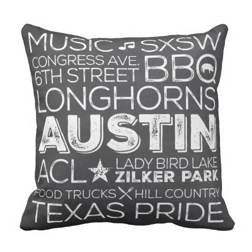 Best Of Austin Texas Throw Pillow Chalkboard Best Of Austin Texas Throw Pillow Chalkboard