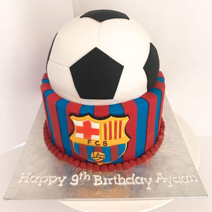 Barcelona football cake | Football cake, Barcelona football, Football