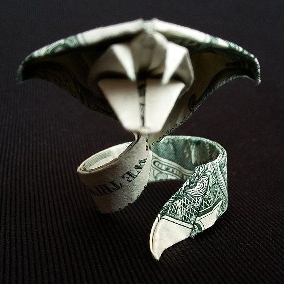 Origami Dollar Miniature DEER Figure Mini Gift $1 Bill Money Decor Small Statue