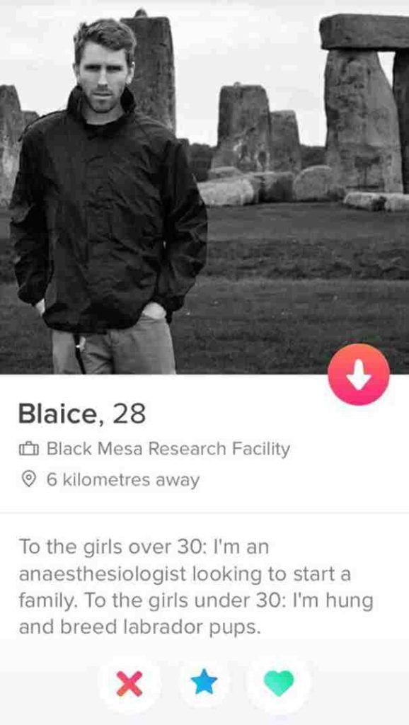 Roliga tinder bios