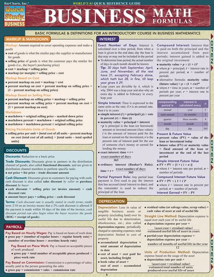 Business Math Formulas (9781423203049) Math formulas - business cash flow spreadsheet Business Math Formulas (9781423203049) Math formulas - business cash flow spreadsheet