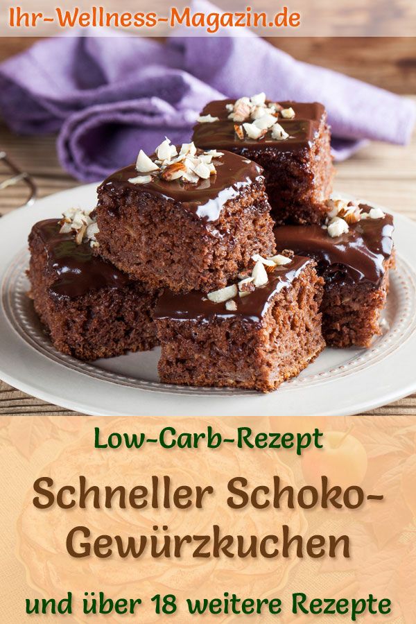 Schneller Low Carb Schoko-Gewürzkuchen mit Glasur - Rezept ohne Zucker ...