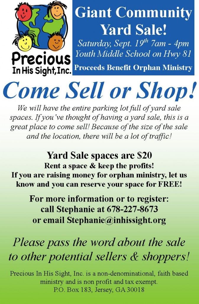 community yard sale flyer template