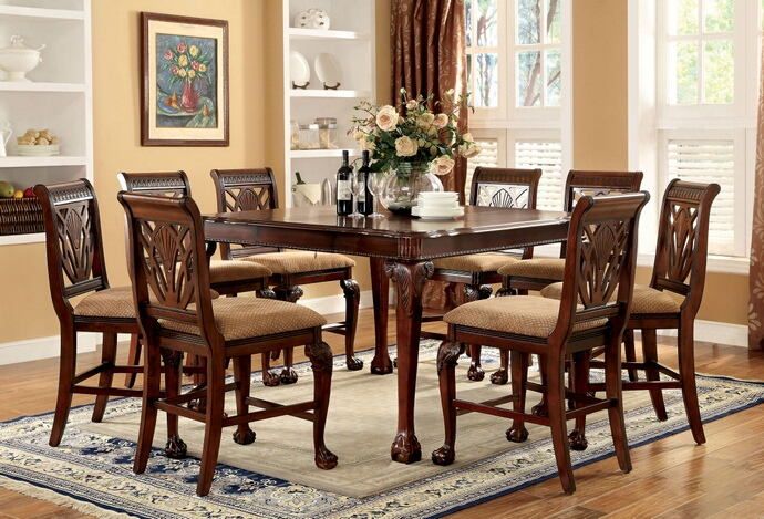 Cm3185pt 7pc 7 Pc Astoria Grand Coleman Petersburg Ii Cherry Finish Counter Height Dining Table Set Counter Height Pub Table Solid Wood Dining Table Counter Height Dining Table