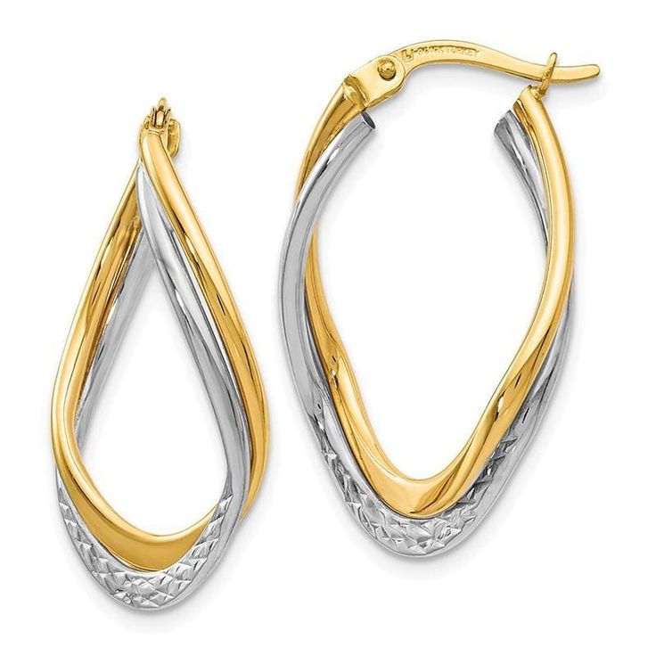 Top 10 Jewelry Gift Leslies 14k Polished Twisted Oval Hoop Earrings Top 10 Jewelry Gift Leslies 14k Polished Twisted Oval Hoop Earrings