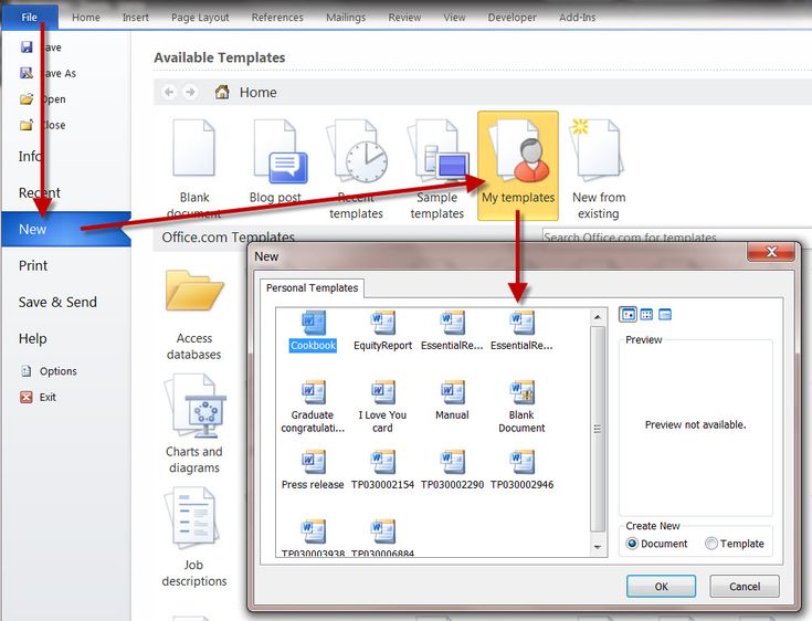create a new template in word