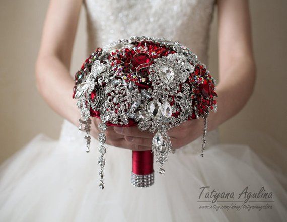Red Brooch Bouquet Wedding Bouquet Bridal Bouquet Bridesmaids