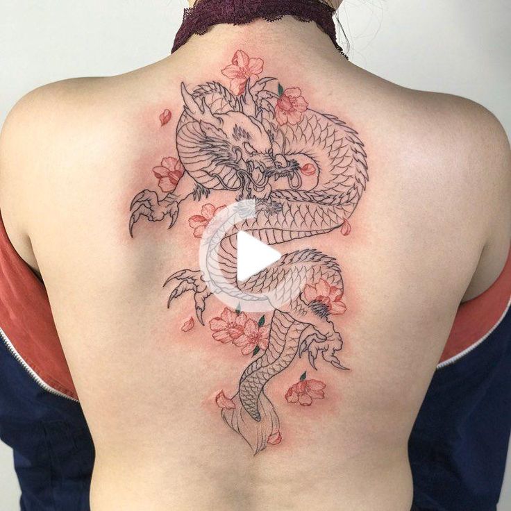 thightattoos Dragon tattoo with flowers, Dragon thigh tattoo, Blue