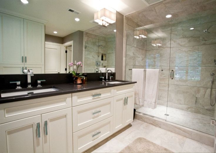 22 Striking Hall Bathroom Remodel Ideas Extraordinary White Designs Vanity Black White Vanity Bathroom, Bathroom Black Vanity Countertops
