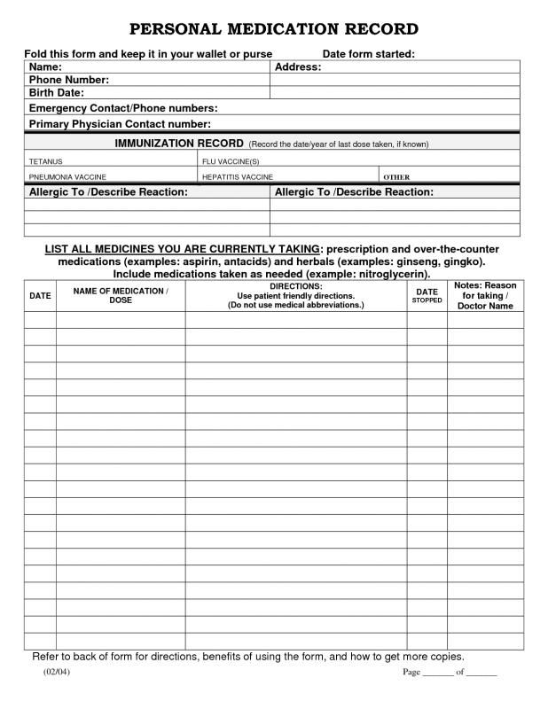 free printable medical history forms template pinterest