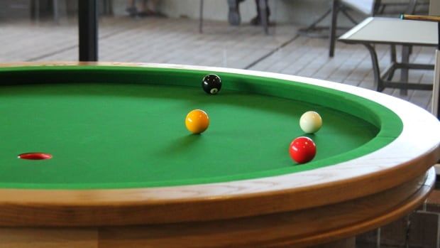Curvy Pool Table Throws Players For A Loop Cbc News Throw Curvy Pool Table Throws Players For A, Round Snooker Table