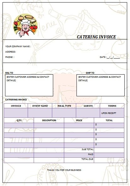 30 best Catering Invoice Templates images on Pinterest Free - invoice bill 30 best Catering Invoice Templates images on Pinterest Free - invoice bill