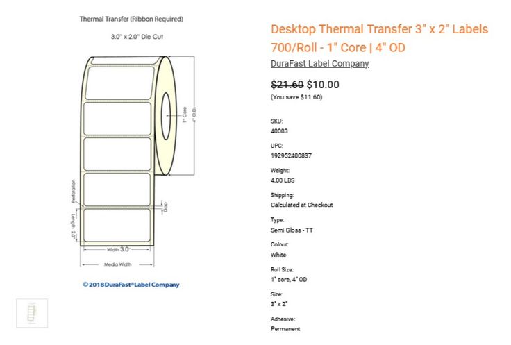 Blank Thermal Transfer Labels on Sale Flat 10% Off | Thermal labels, Thermal transfer, Labels