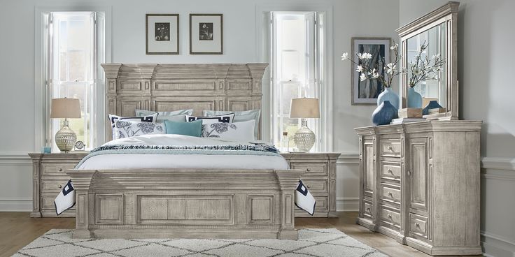 Cindy Crawford Home Pine Manor Gray 5 Pc King Panel Bedroom In 2022 Size Furniture Sets Cindy Crawford Home Pine Manor Gray 5, Pine King Bedroom Set